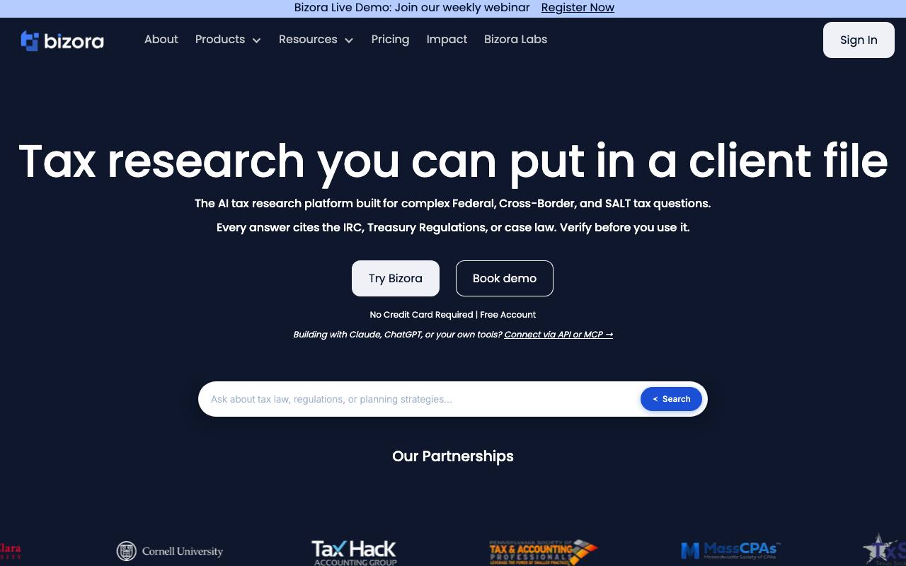 Bizora Inc. screenshot