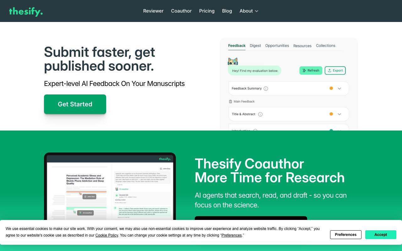 Thesify.ai screenshot