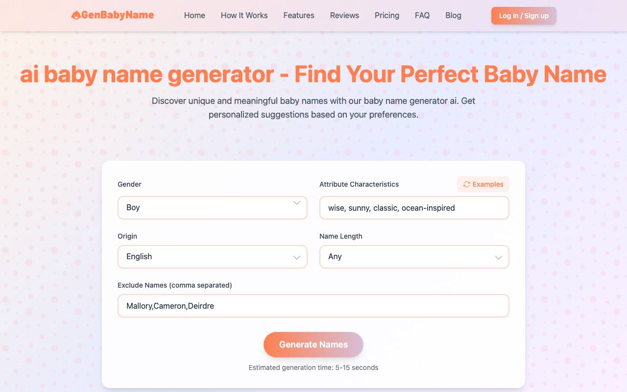 Baby Name AI screenshot