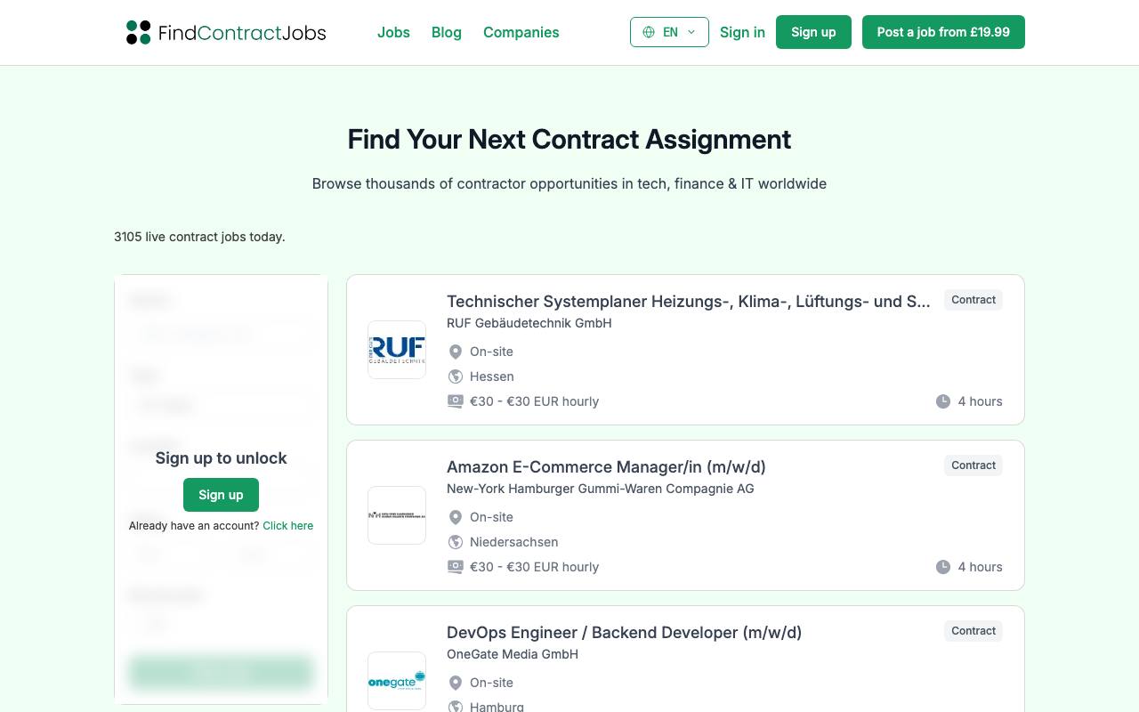 Find Contract Jobs screenshot