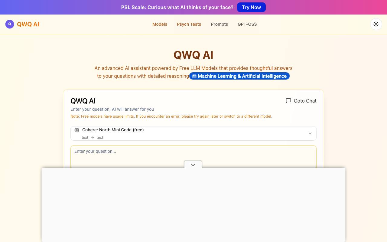 QWQ AI screenshot