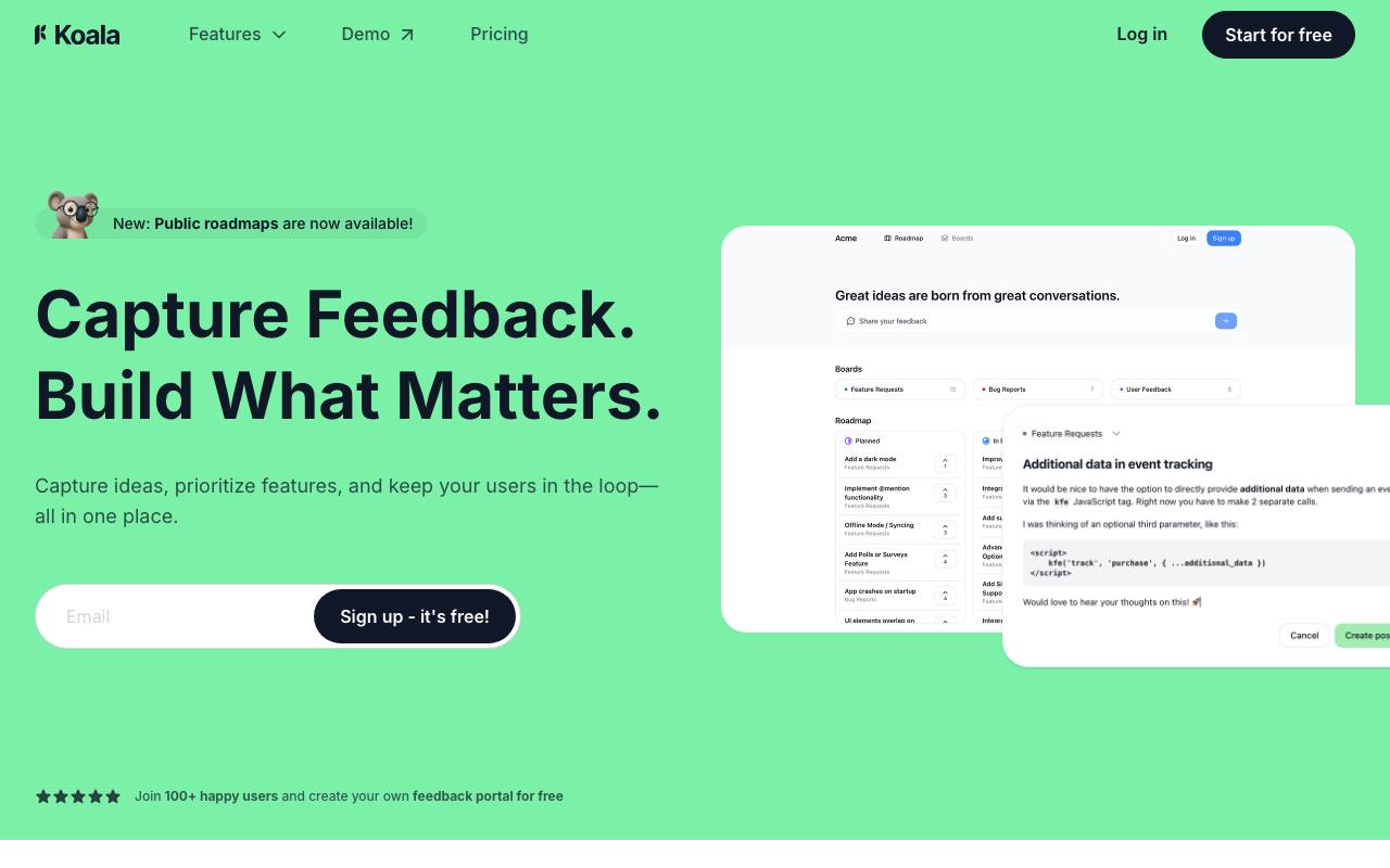KoalaFeedback screenshot