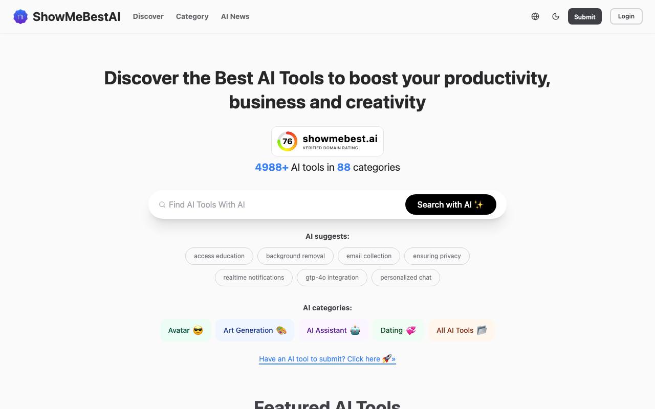ShowMeBestAI screenshot