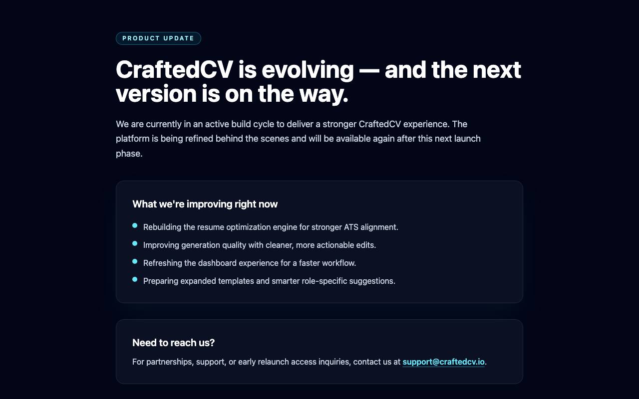 CraftedCV screenshot
