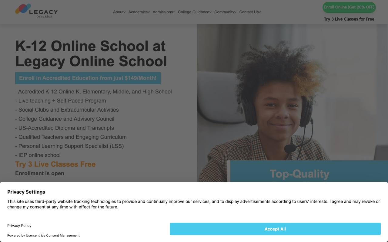 Legacy Online School screenshot
