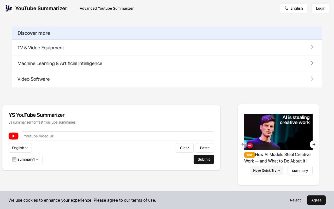 Youtube Sumamrizer screenshot