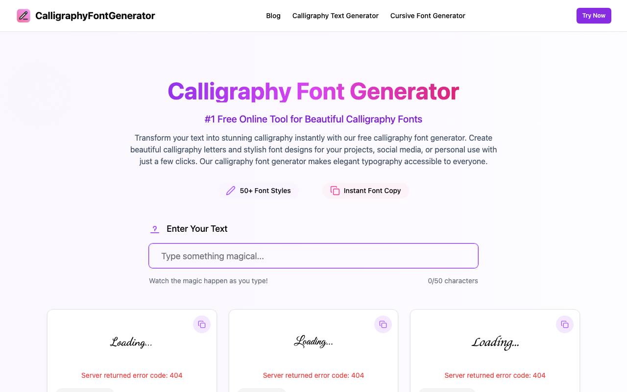 Calligraphy Font Generator screenshot