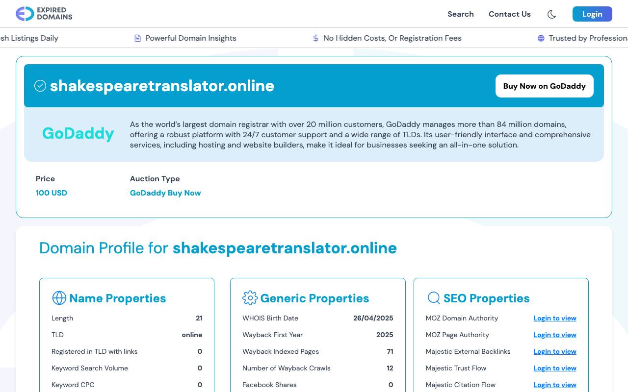 Shakespeare Translator screenshot