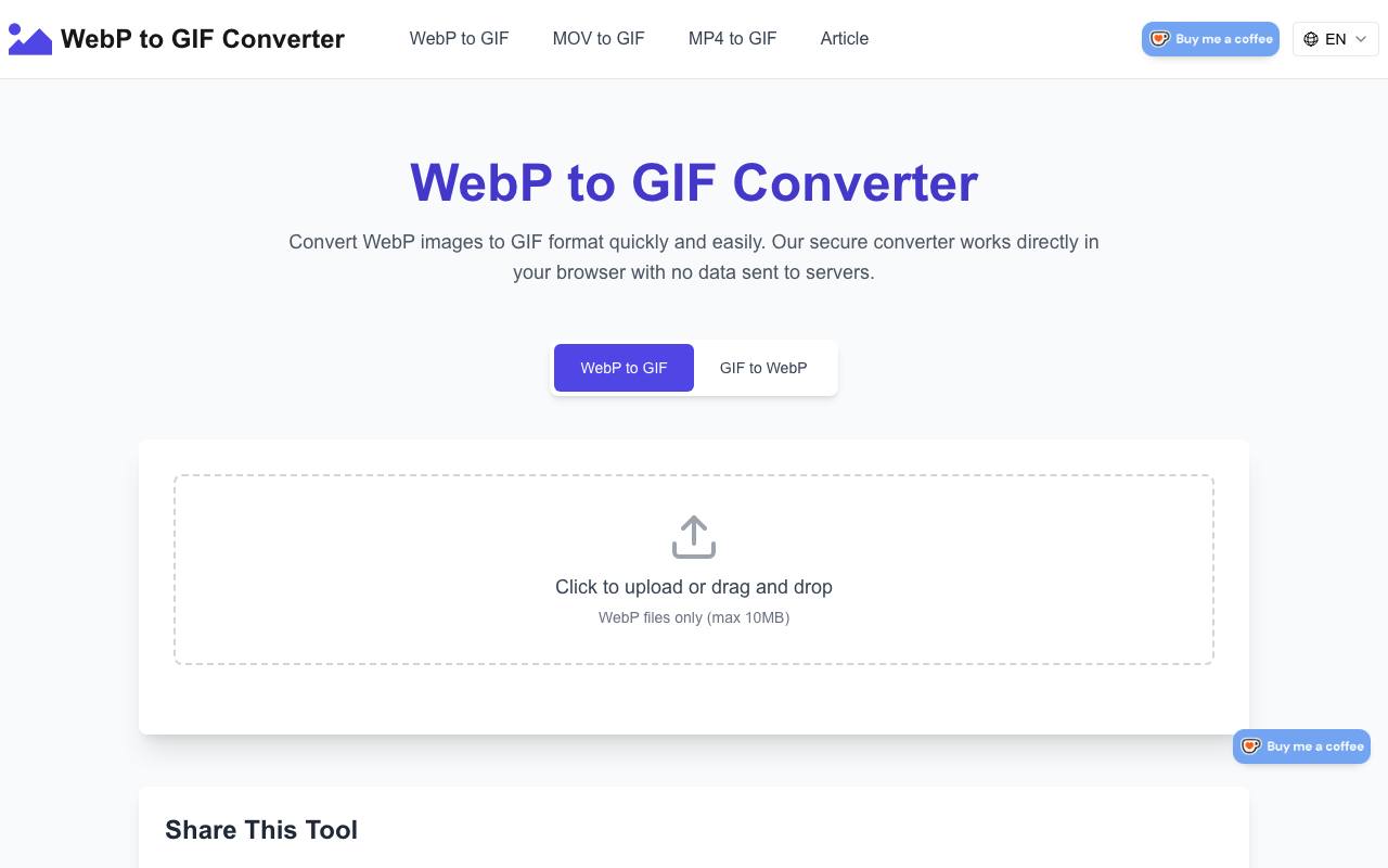 WebP to GIF Converter screenshot