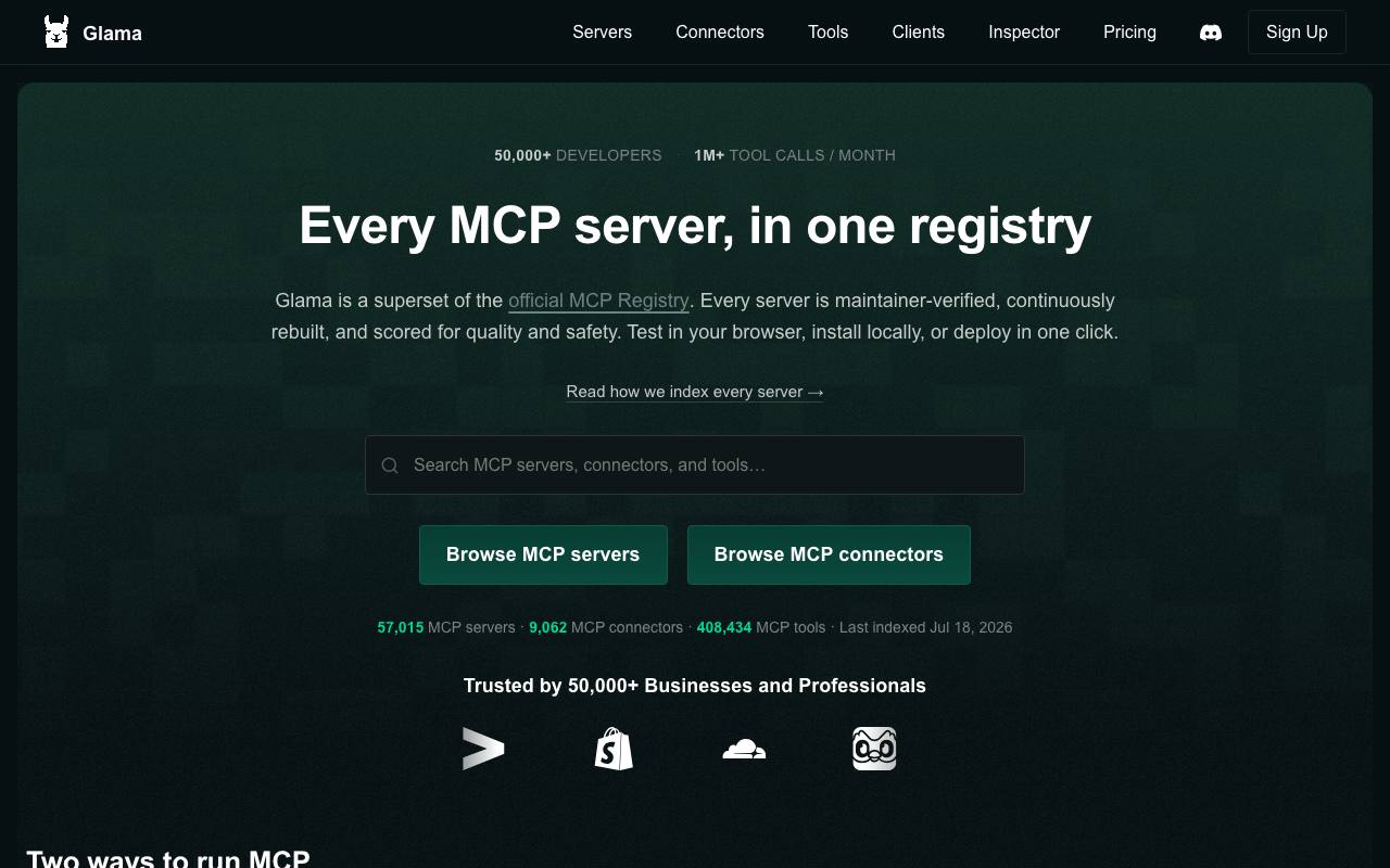Glama screenshot