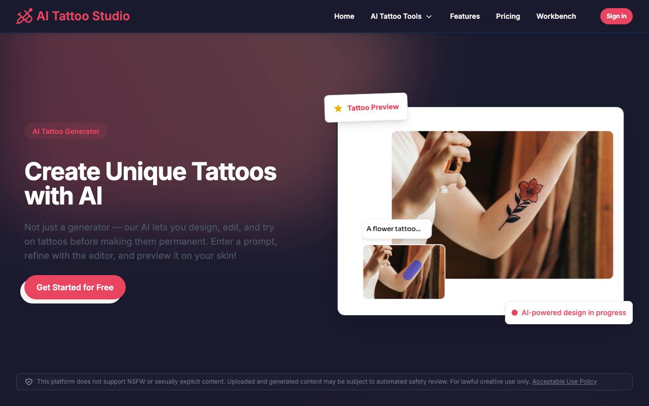 AI Tattoo Studio screenshot