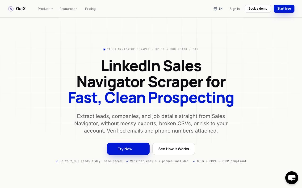 OutX.ai – LinkedIn Sales Navigator Scraper. screenshot