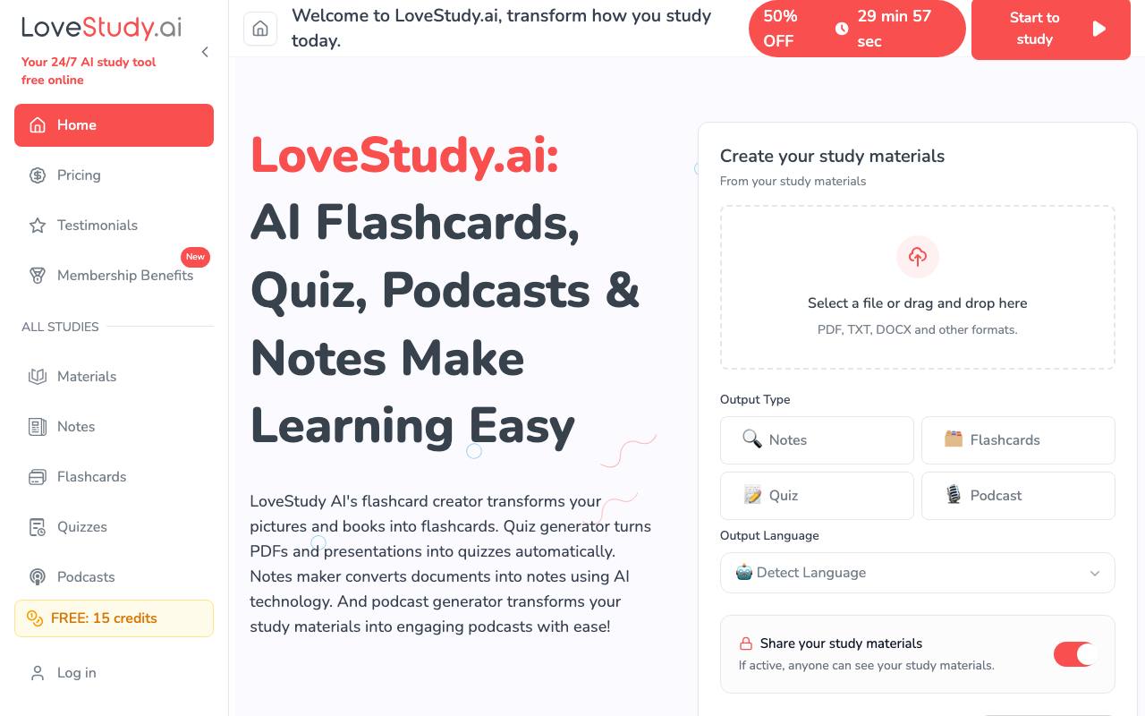 LoveStudy.ai screenshot