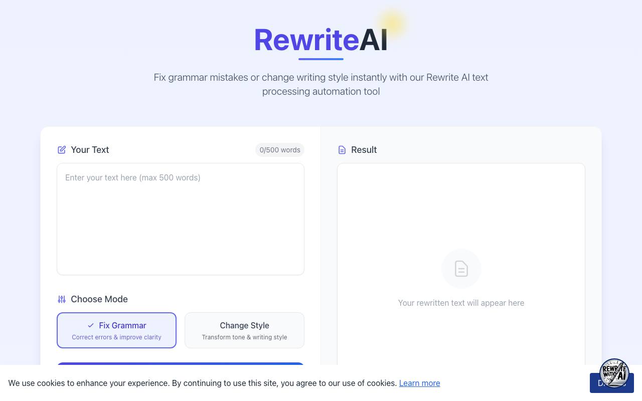 Rewrite AI screenshot