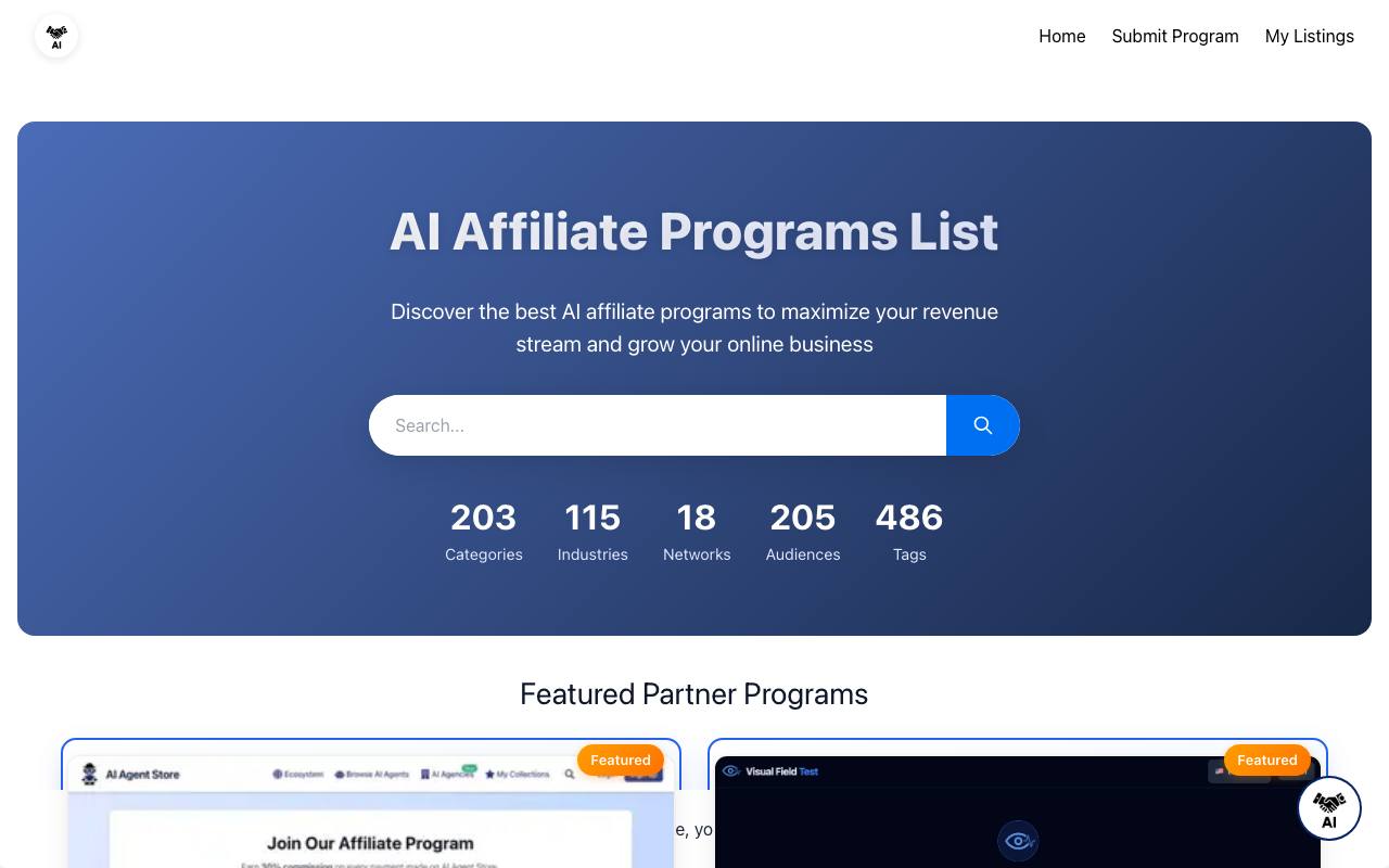 AI Affiliate Programs screenshot
