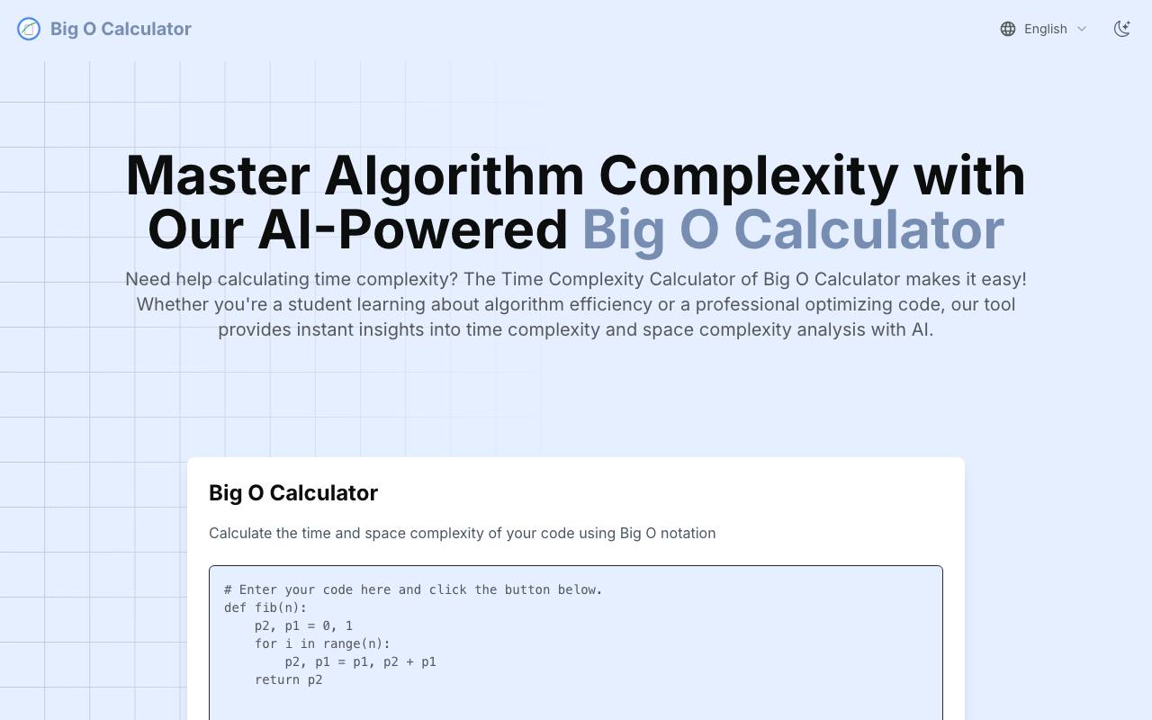 Big O Calculator screenshot