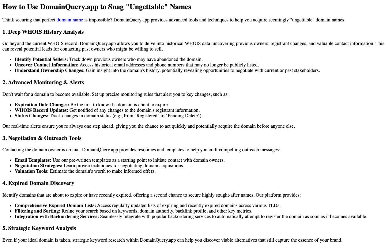 Domain Query Tools screenshot