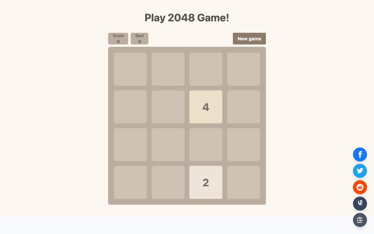 2048 game screenshot