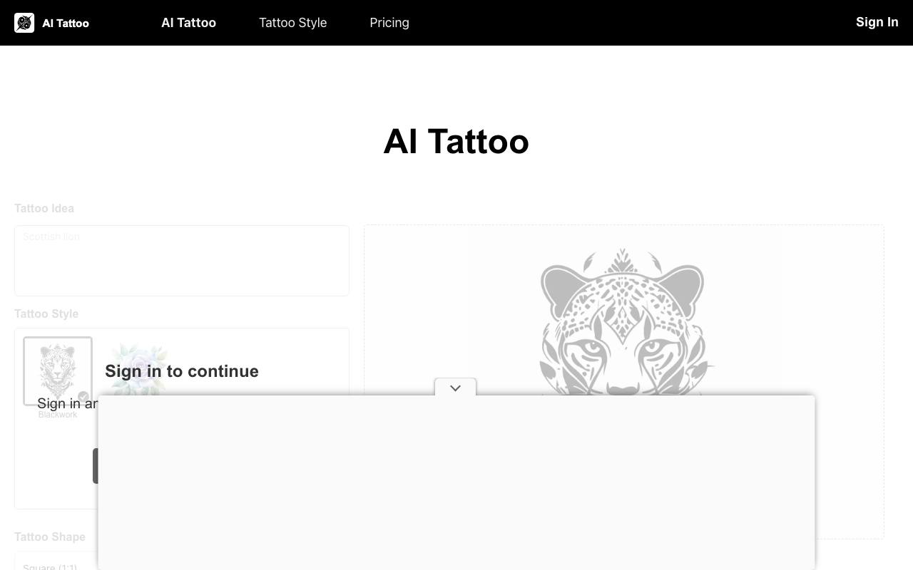AI Tattoo screenshot