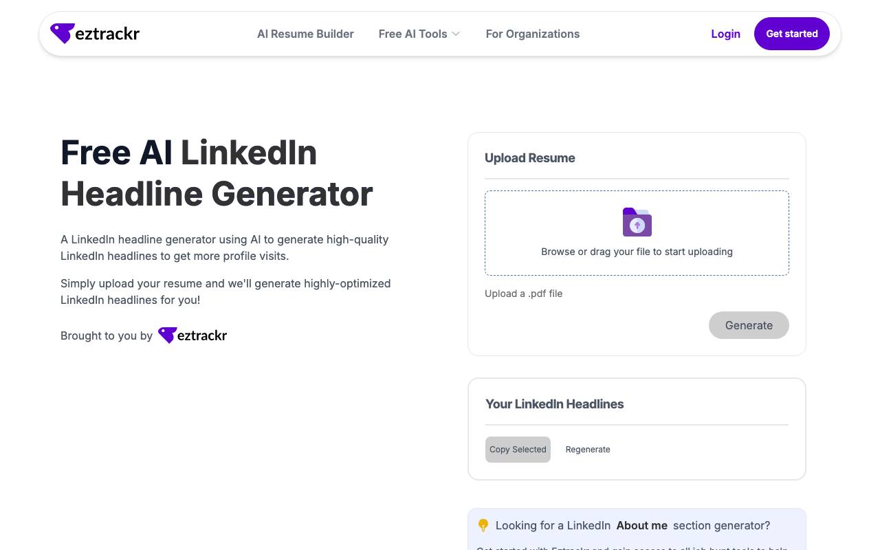 LinkedIn Headline Generator screenshot