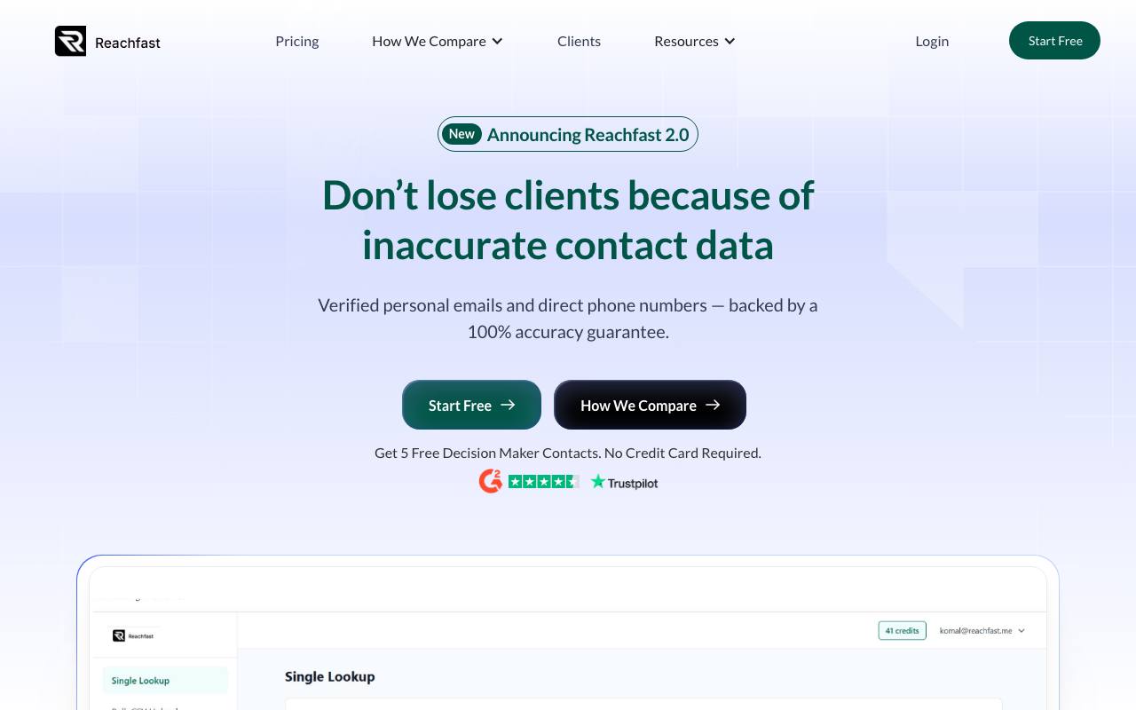 Reachfast.ai screenshot