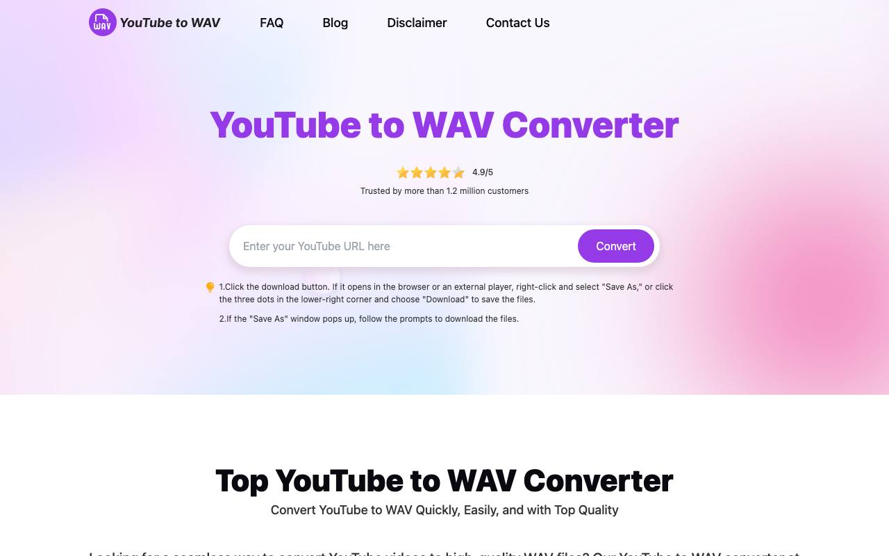 youtube to wav converter screenshot