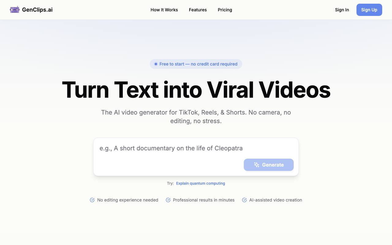Genclips screenshot