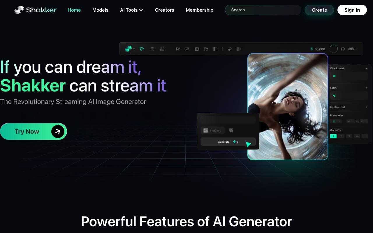 Shakker-ai image generator screenshot