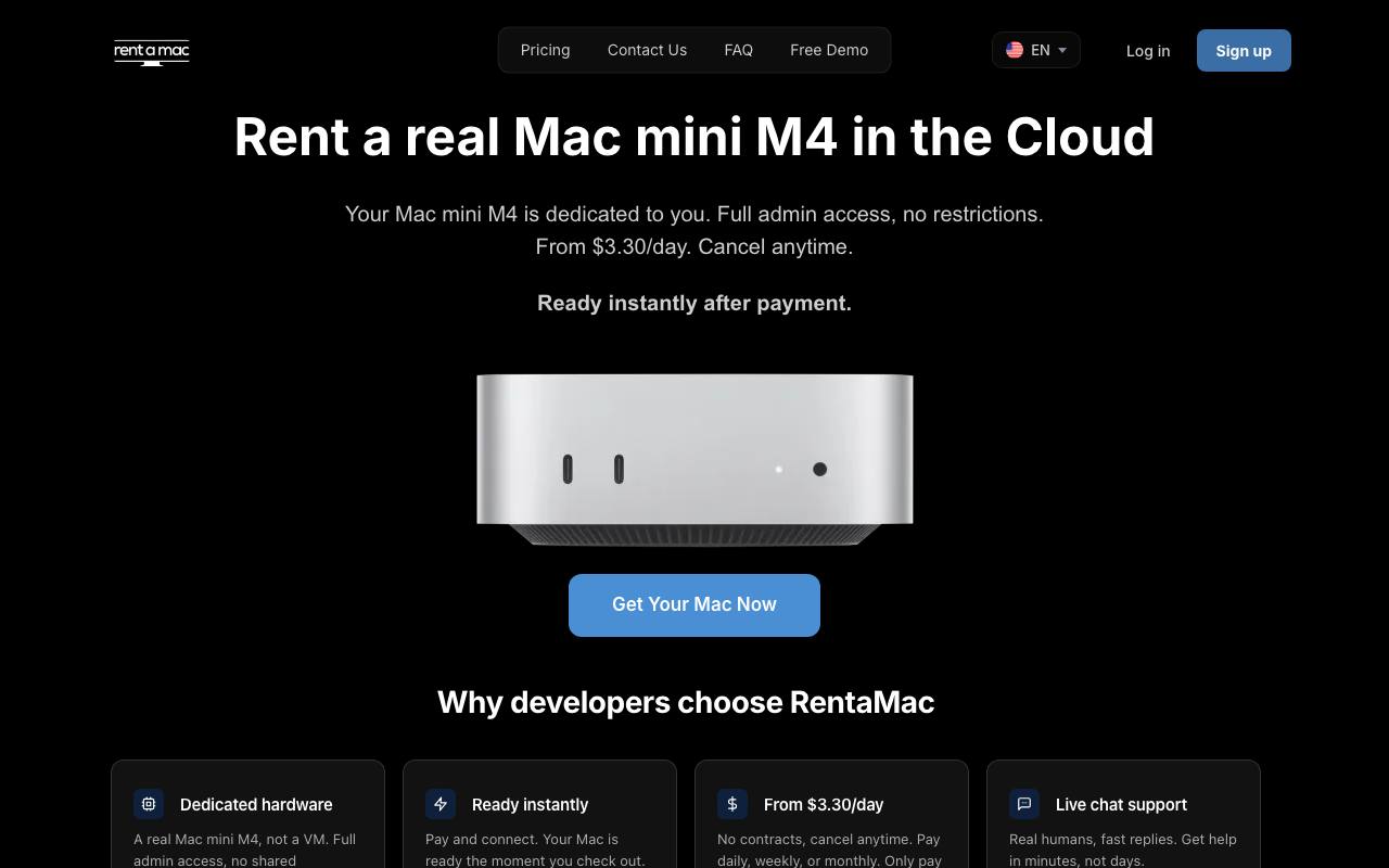Rent a Mac screenshot