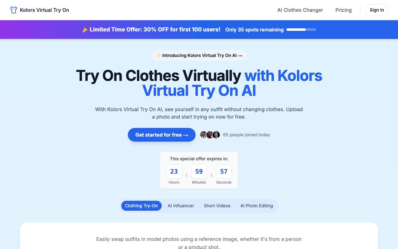 Kolors Virtual Try-On screenshot