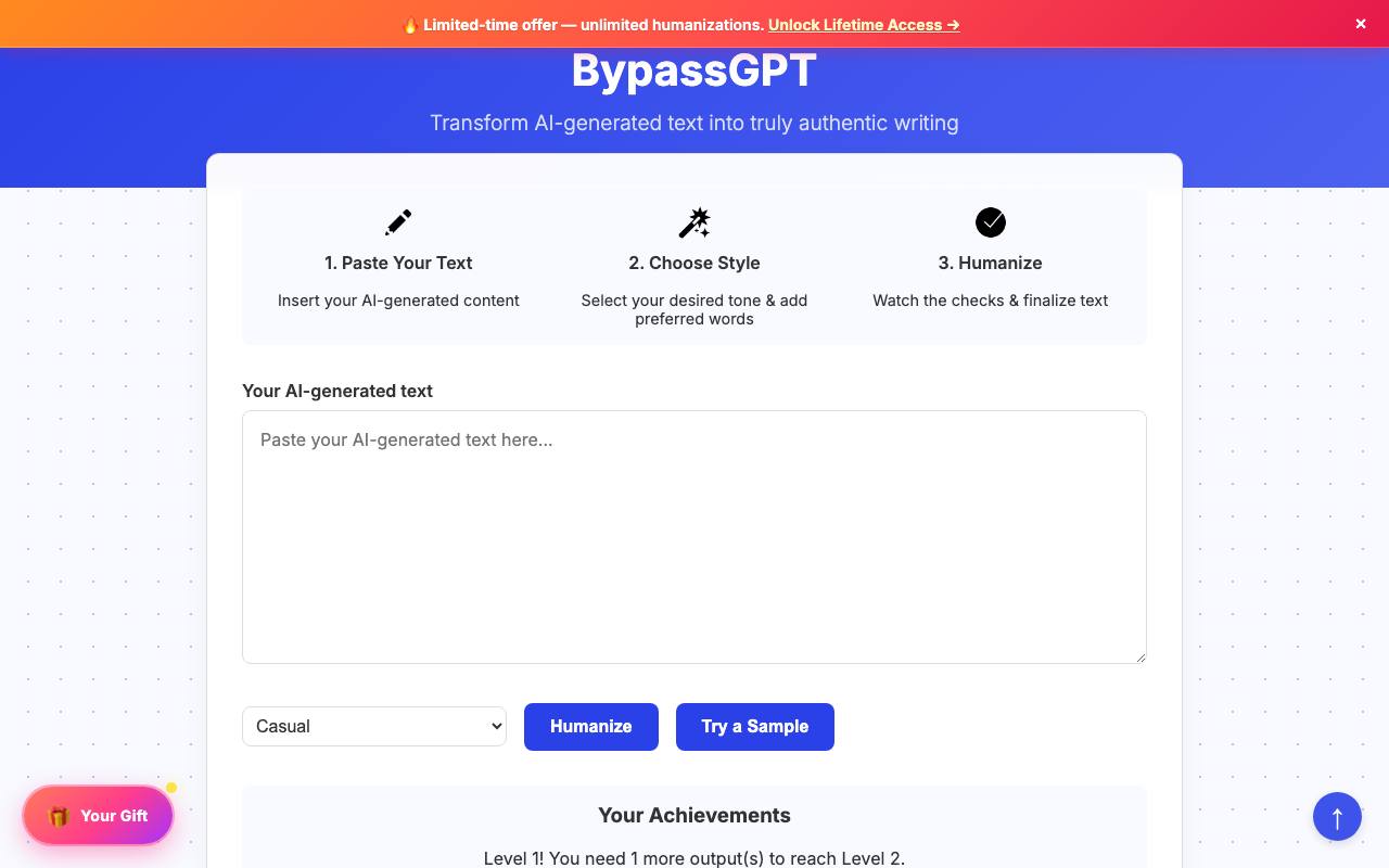 BypassGPT screenshot