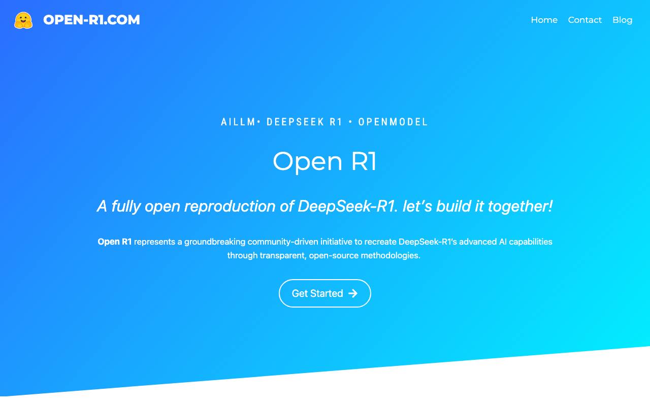 Open R1 free chat screenshot