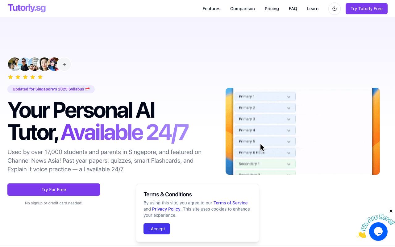 Tutorly.sg screenshot