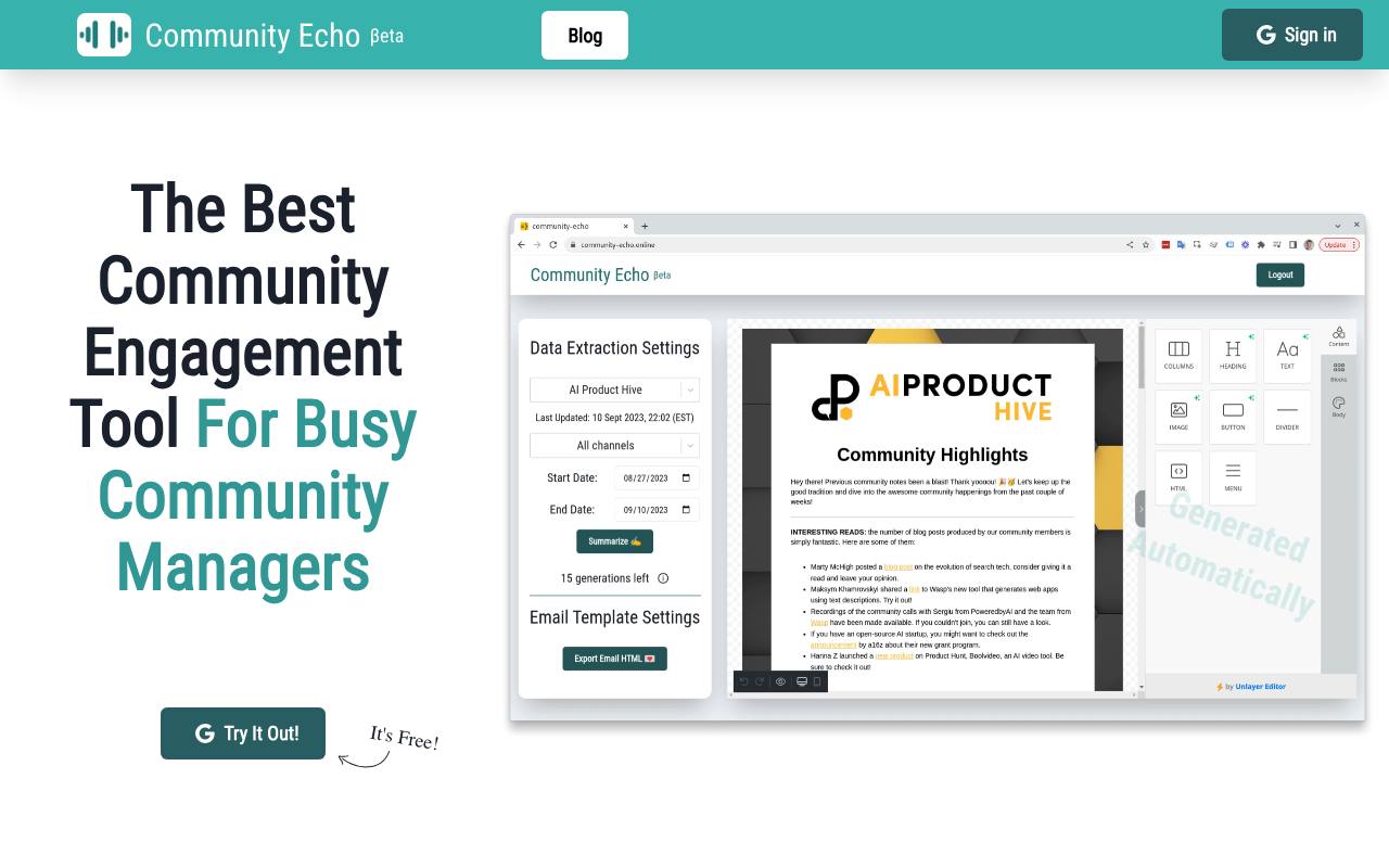 Community Echo screenshot