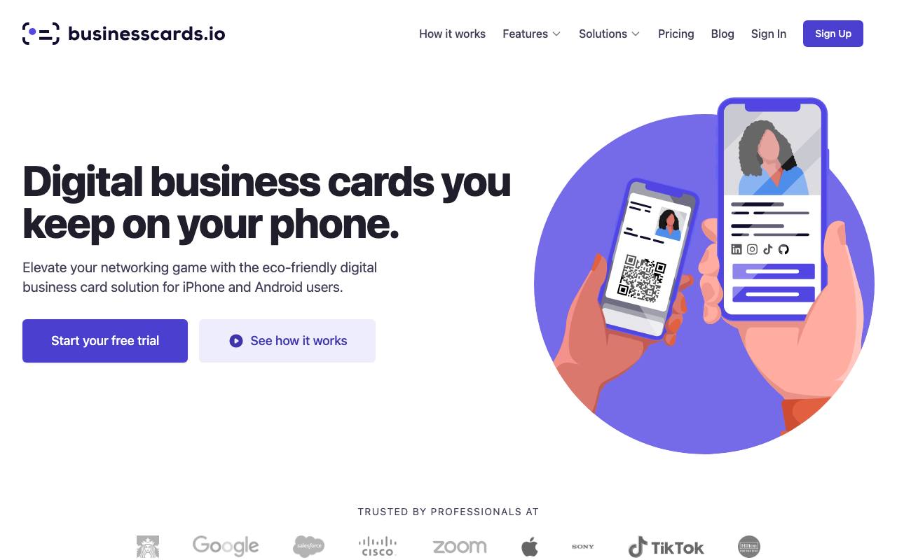 businesscards.io screenshot