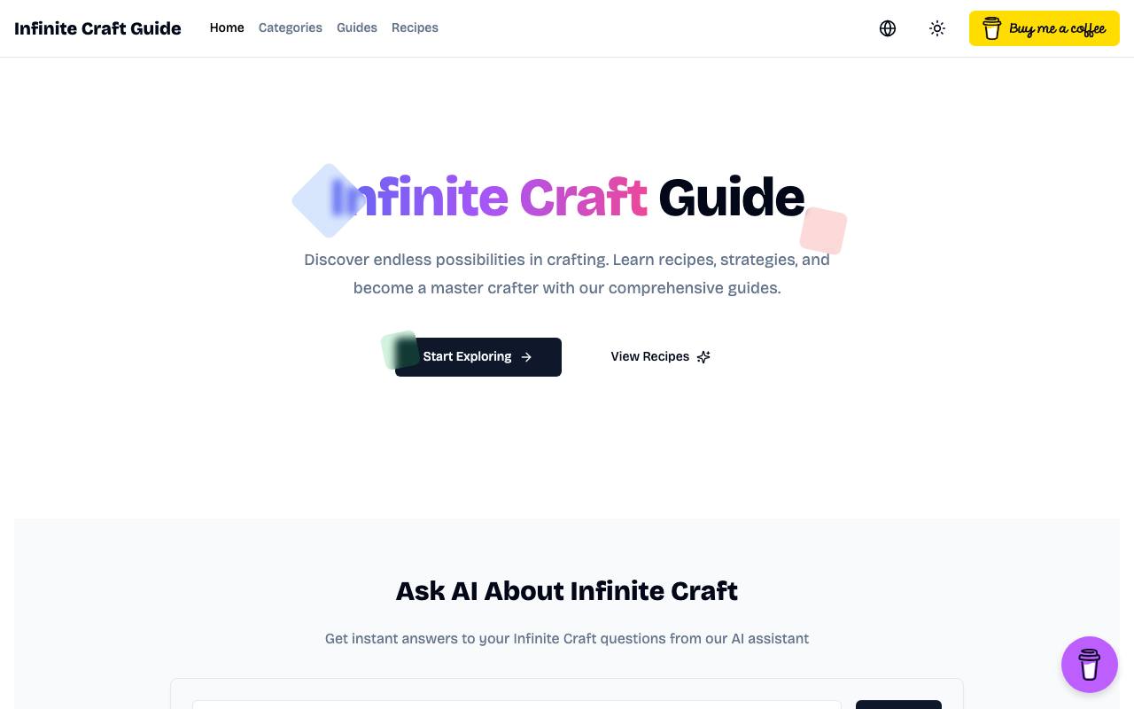 Infinite Craft Guide screenshot