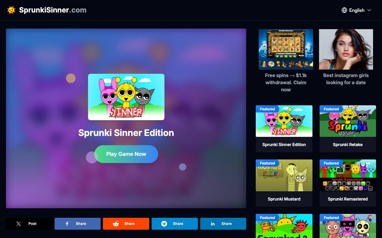 Sprunki Sinner screenshot