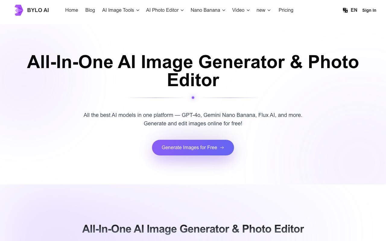 Bylo.ai: Free AI Image Generator screenshot