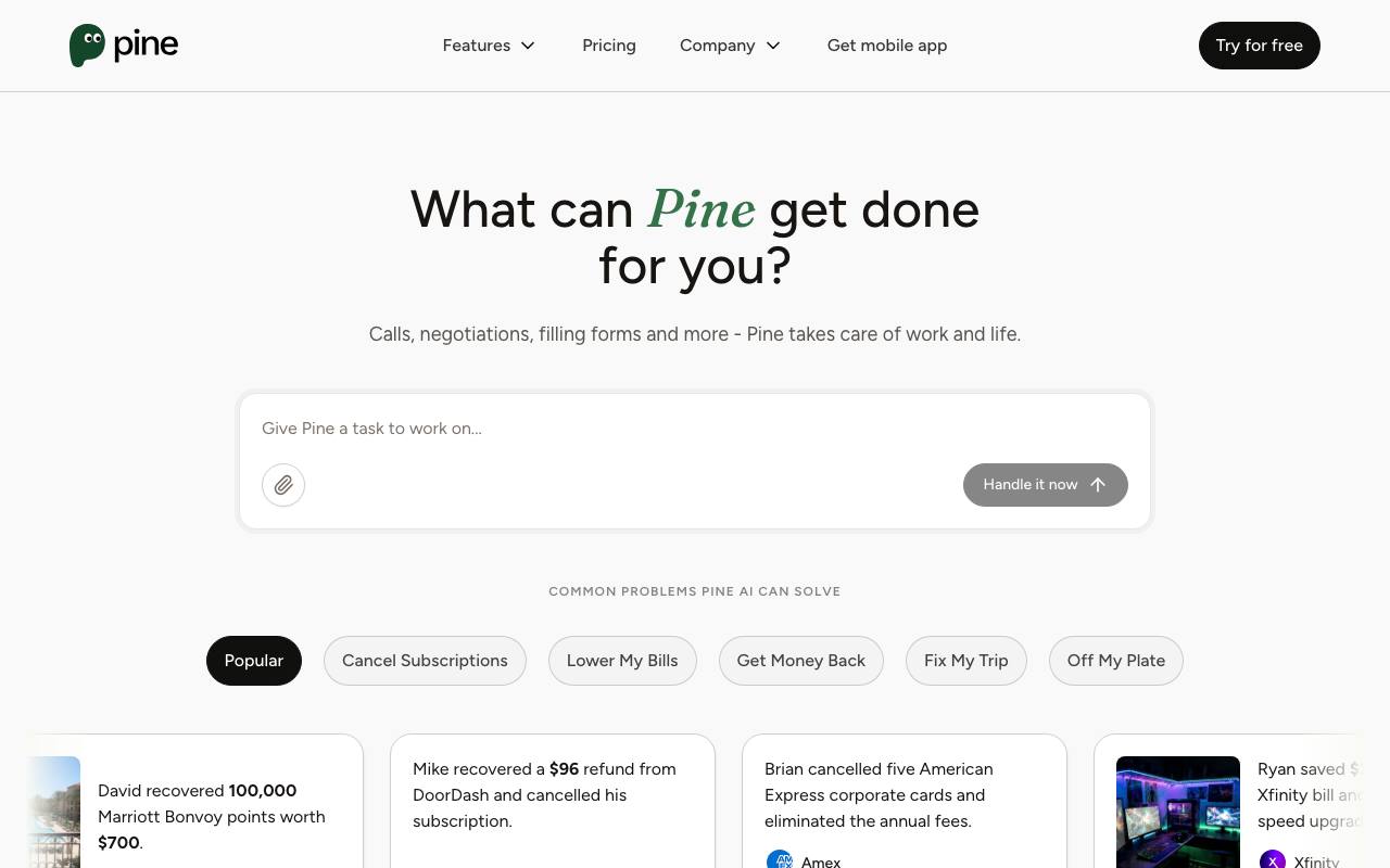 Pine AI screenshot