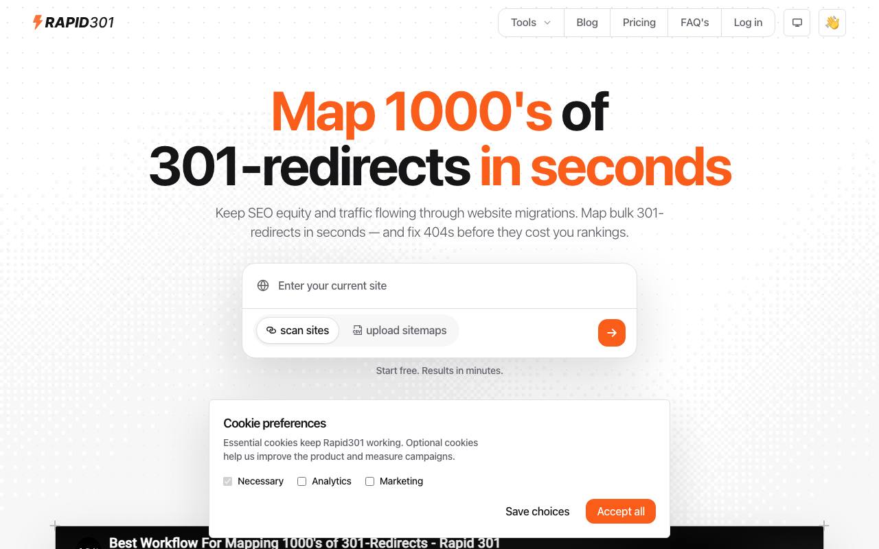 Rapid301 screenshot
