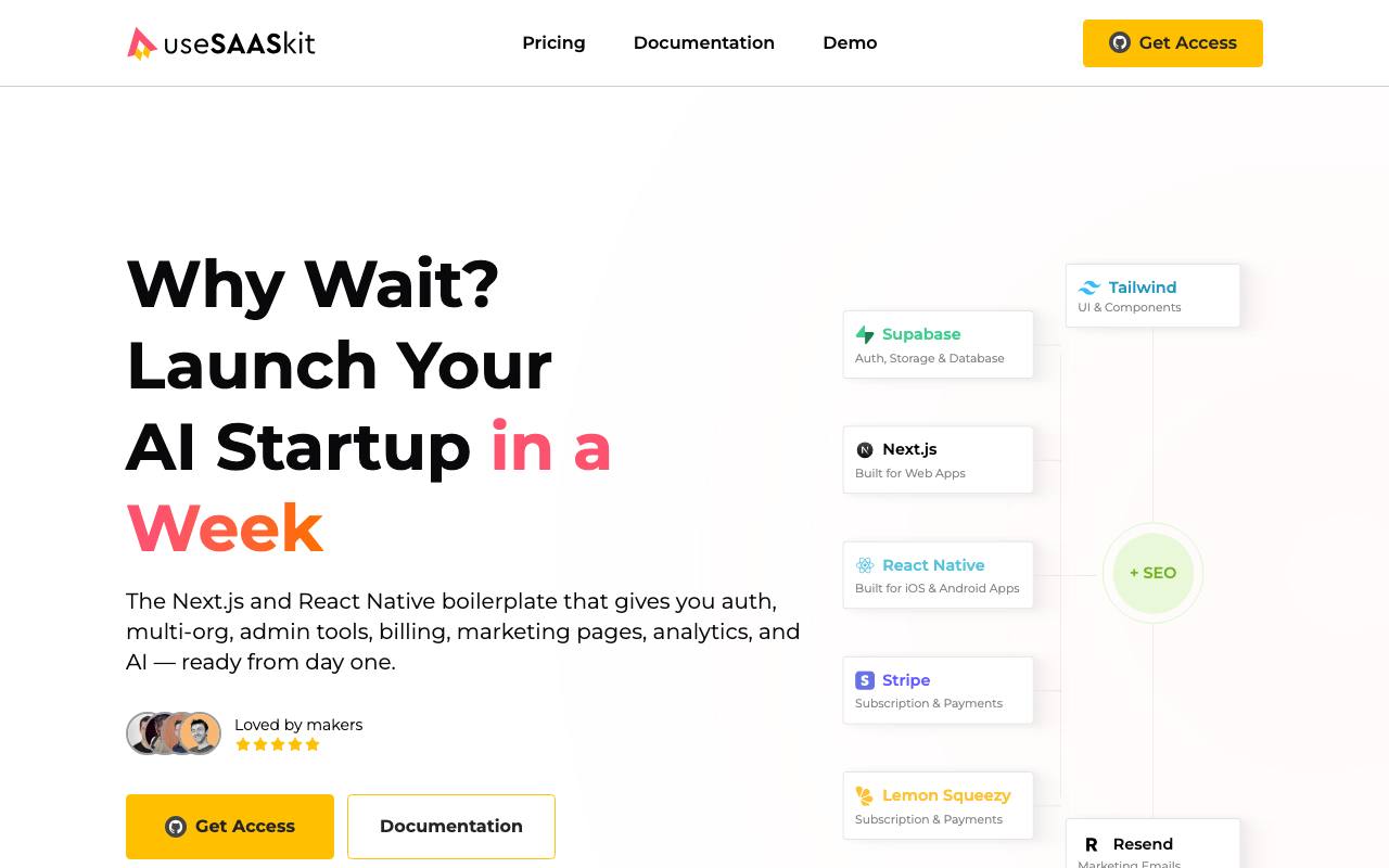 useSAASkit screenshot