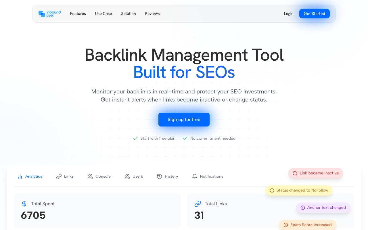 Inbound Link screenshot