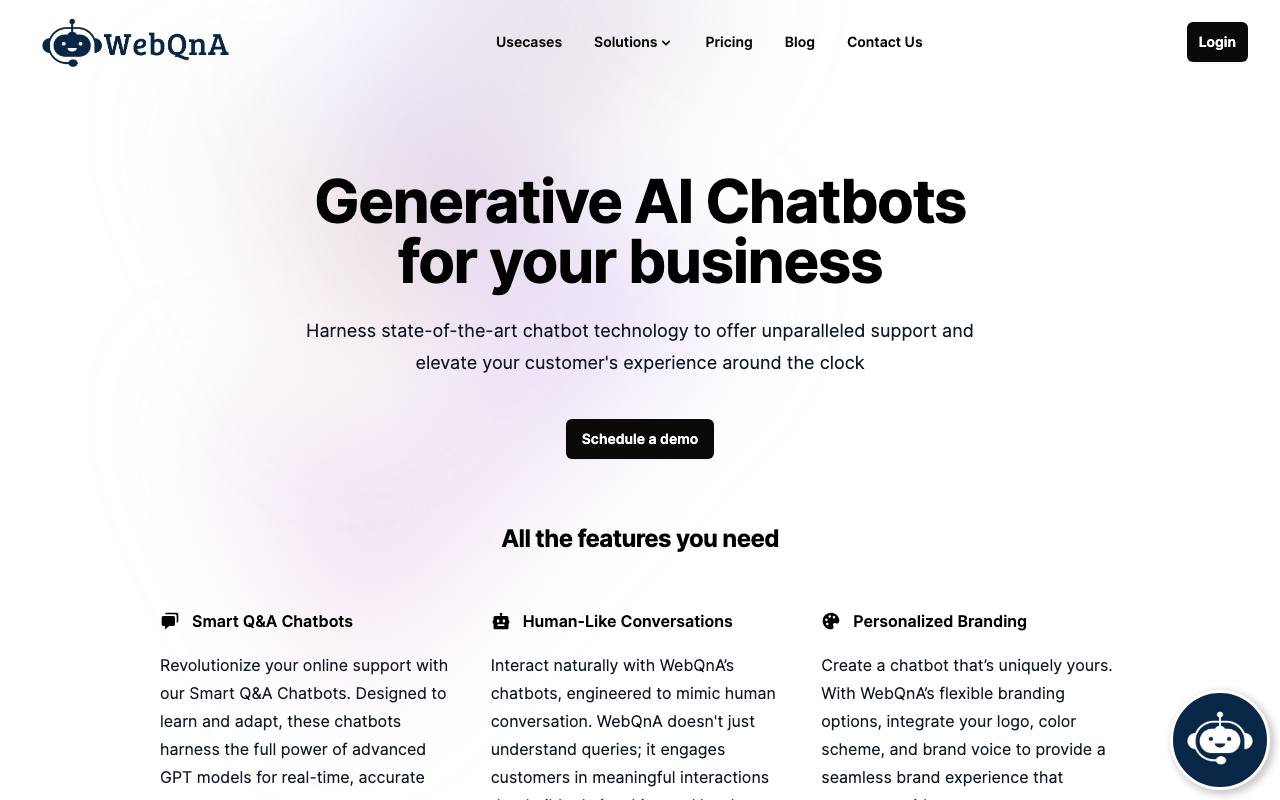 WebQnA screenshot