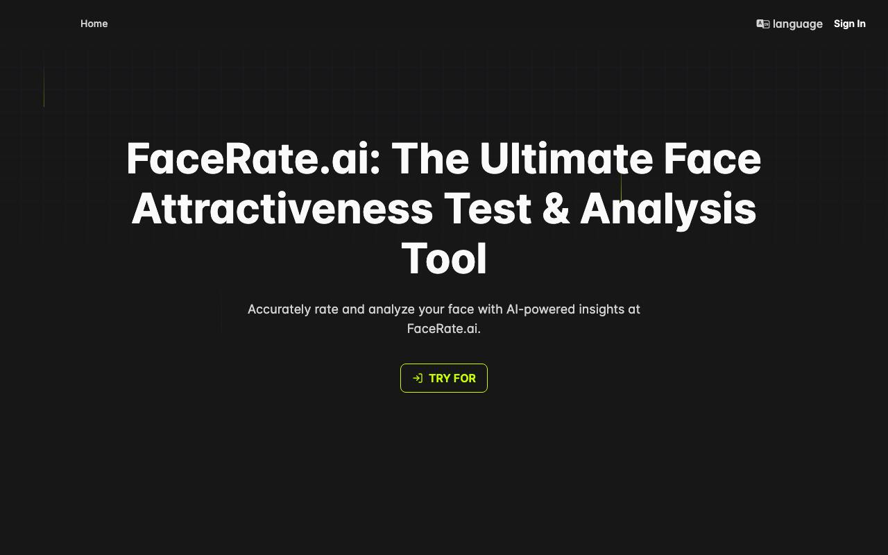 FaceRate.ai: Face Attractiveness Test and Analysis Tool screenshot