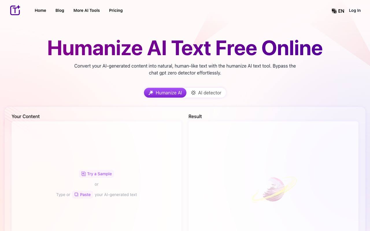 Humanize AI Text Free Online screenshot