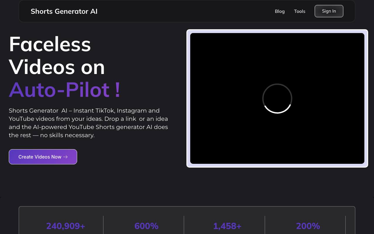 Shorts Generator AI screenshot