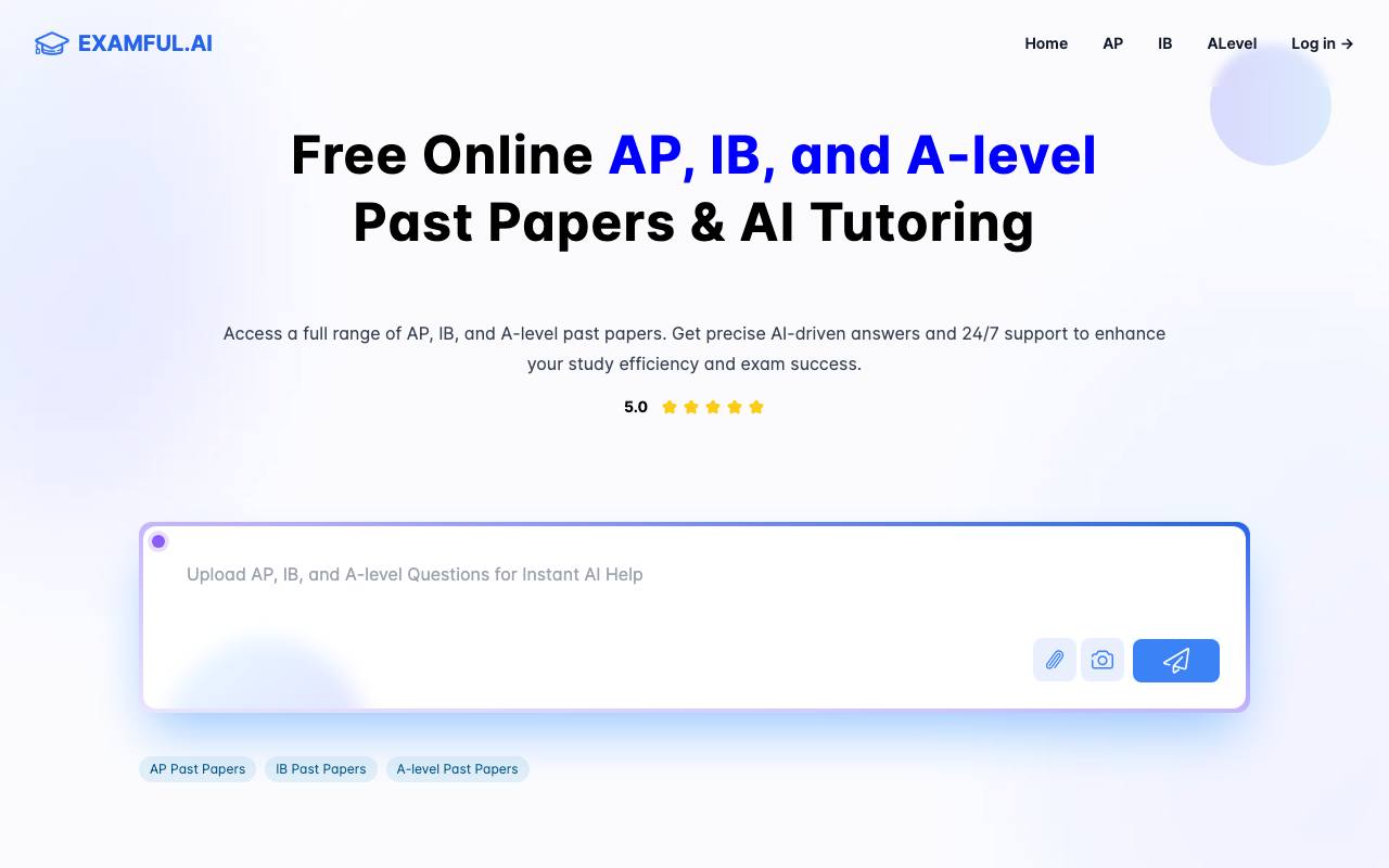 Examful.ai: Free AP, IB, and A-Level Past Papers and Tutoring screenshot