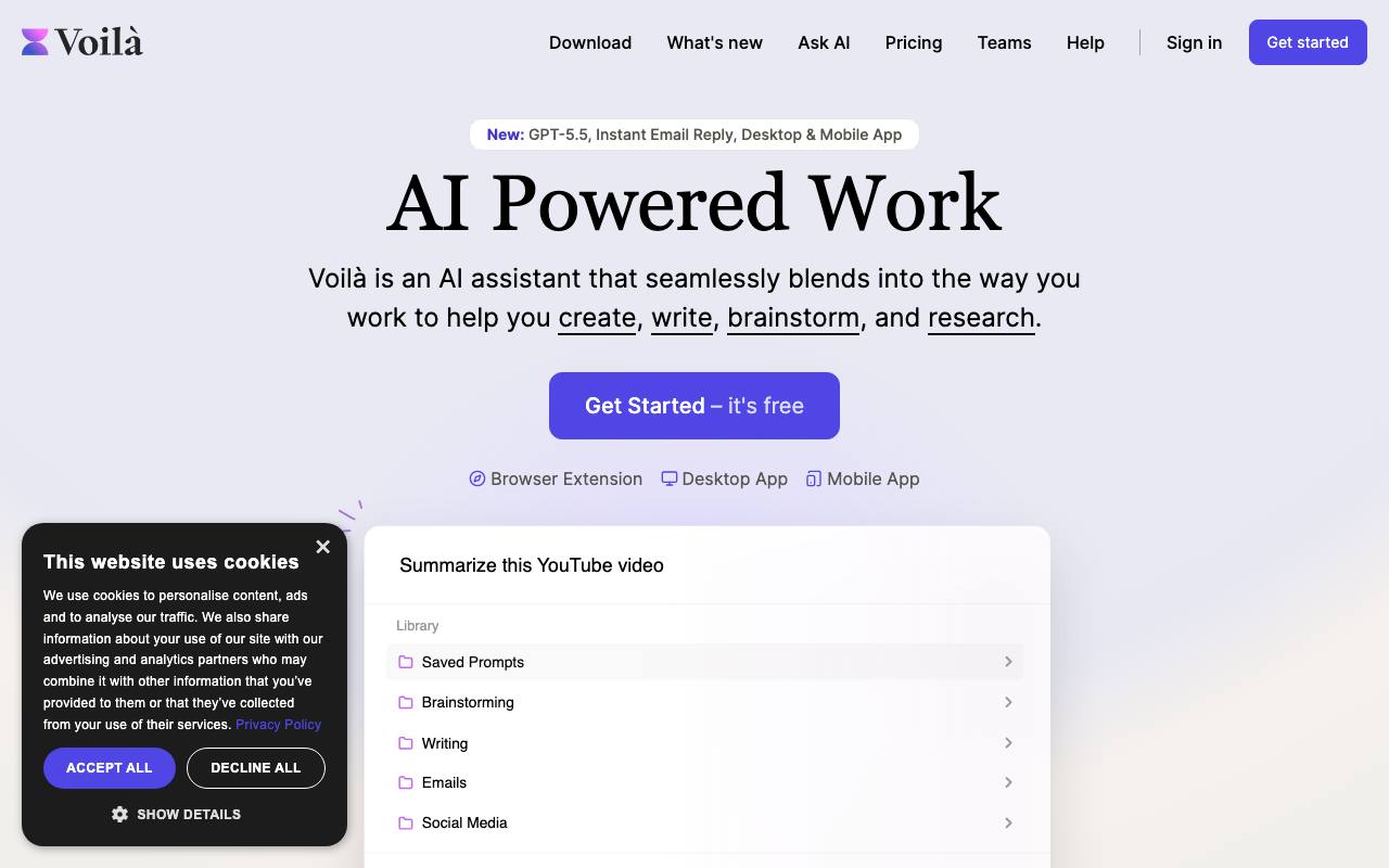 Voilà AI Assistant screenshot