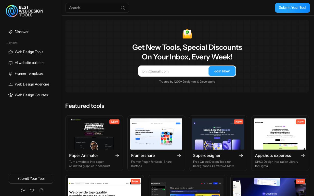 Bestwebdesigntools screenshot