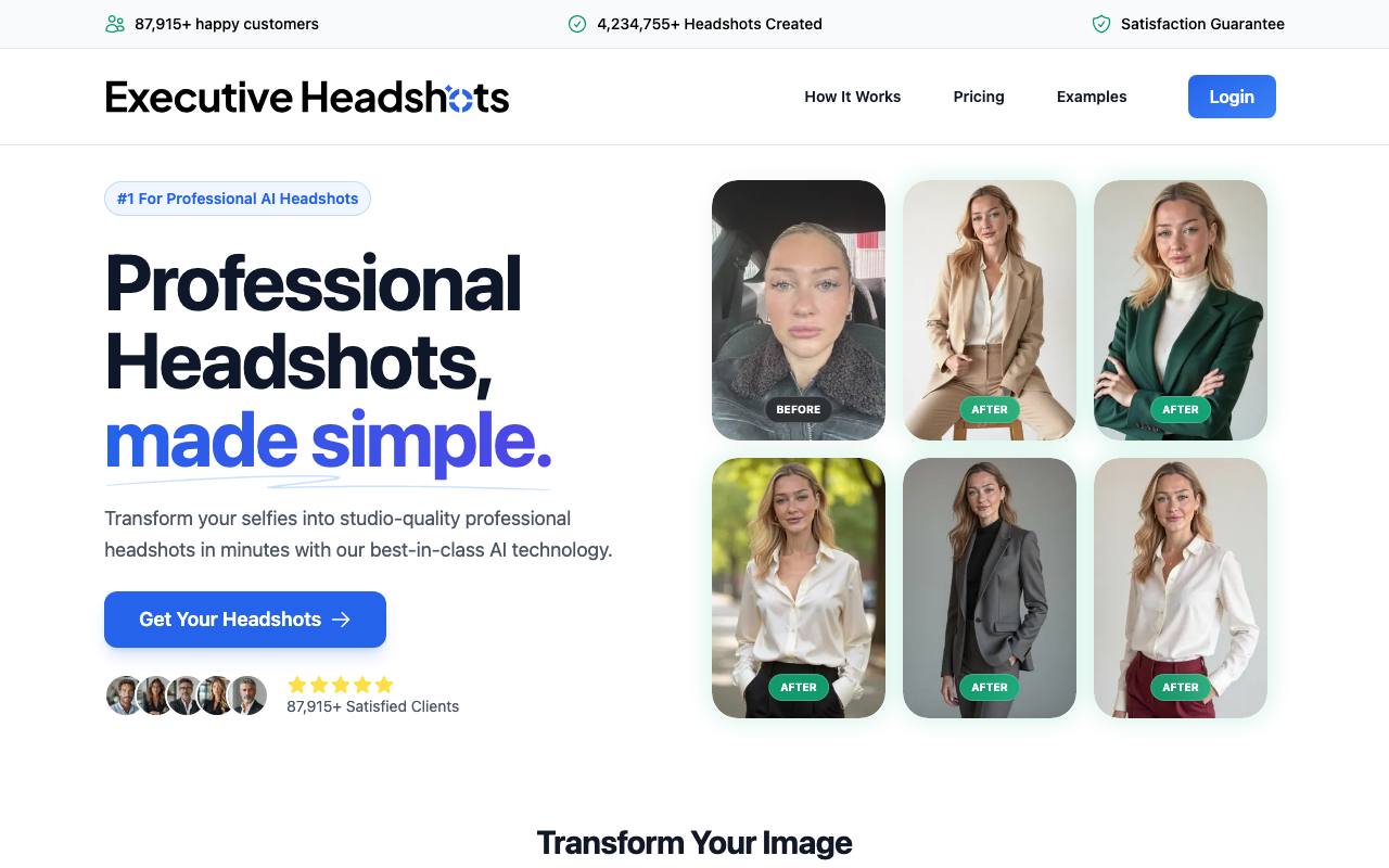 Executive Headshots screenshot